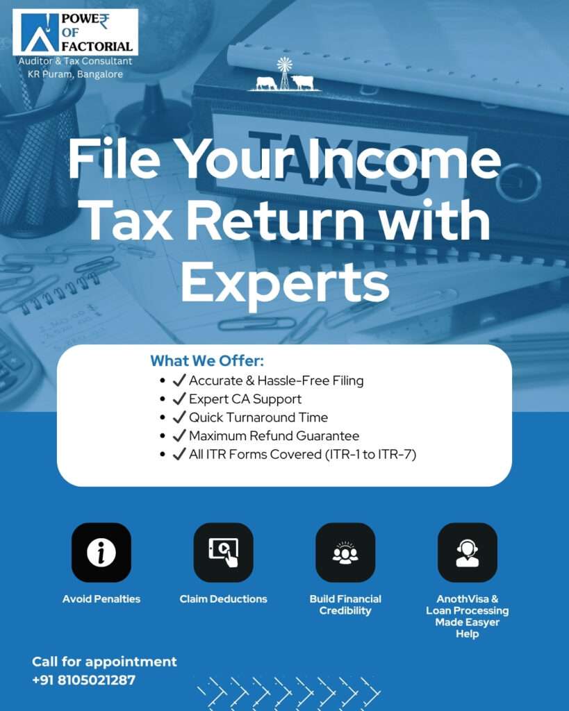 Income Tax Return Filing in KR Puram