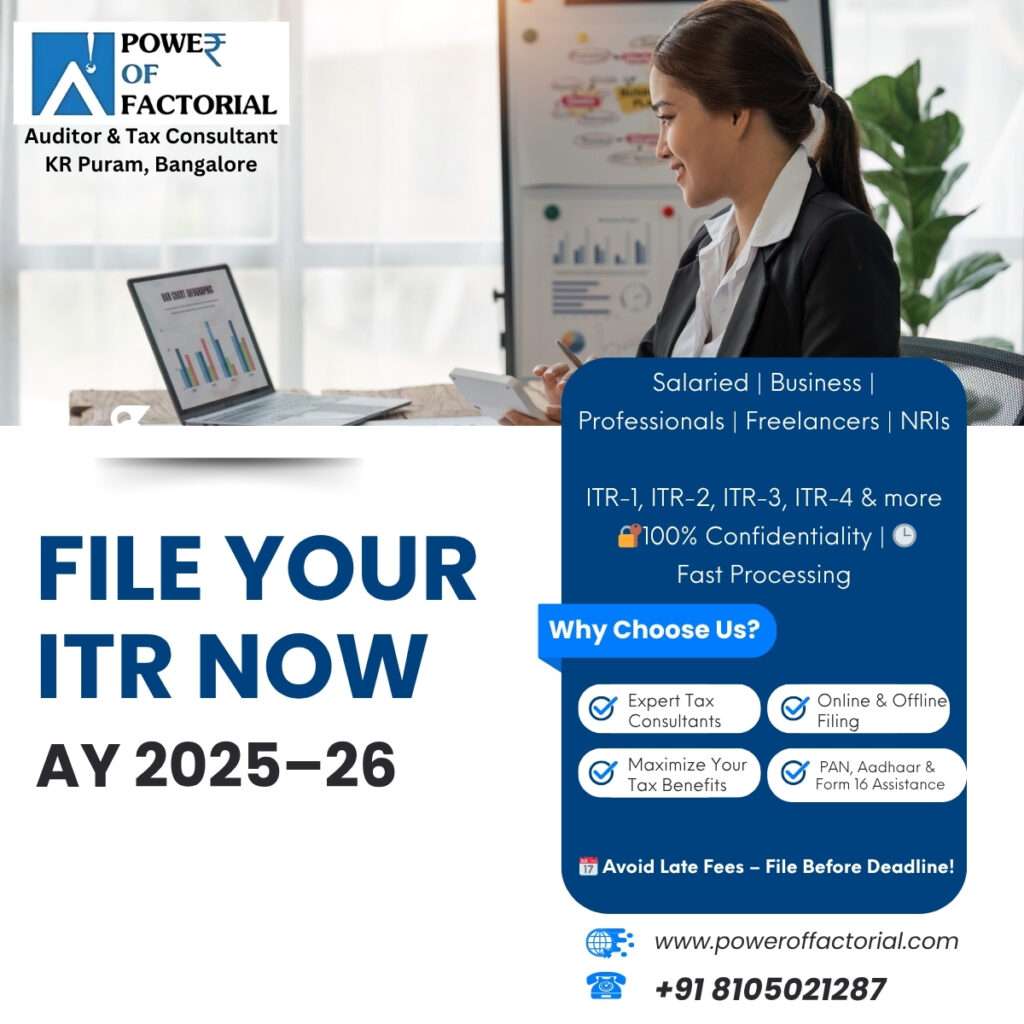 ITR Filing Services in KR Puram, Bangalore